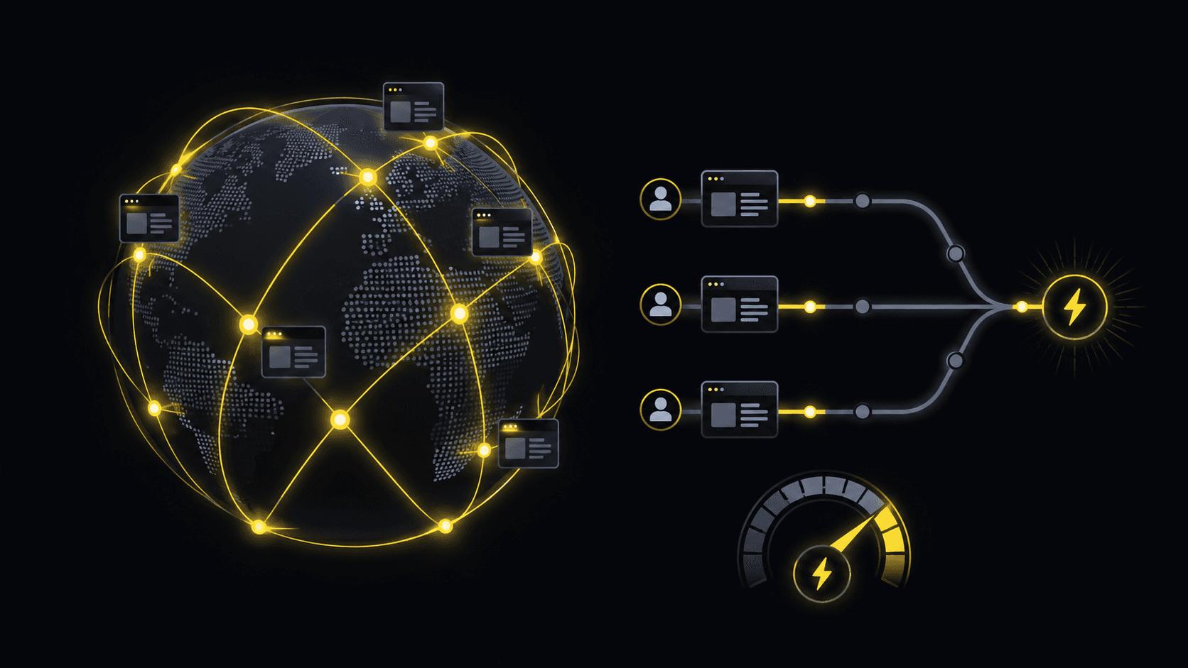 Next.js pages cached at global edge nodes with multidev preview branches.