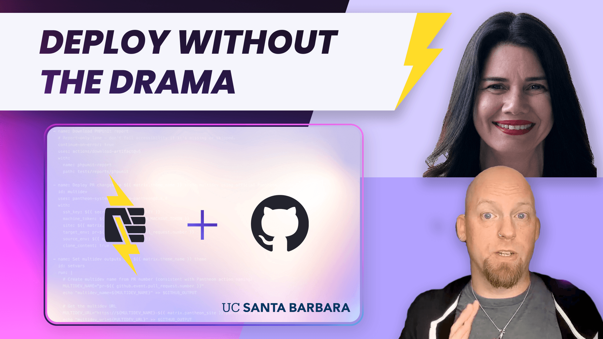 Deploy Without the Drama livestream on automated accessibility and code-quality testing.
